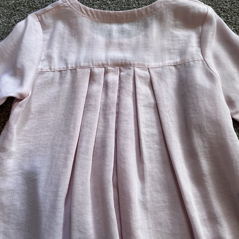Fridaze Pink Linen Pleated Top Women's S Relaxed Fit Soft Girl Feminine - Picture 7 of 9